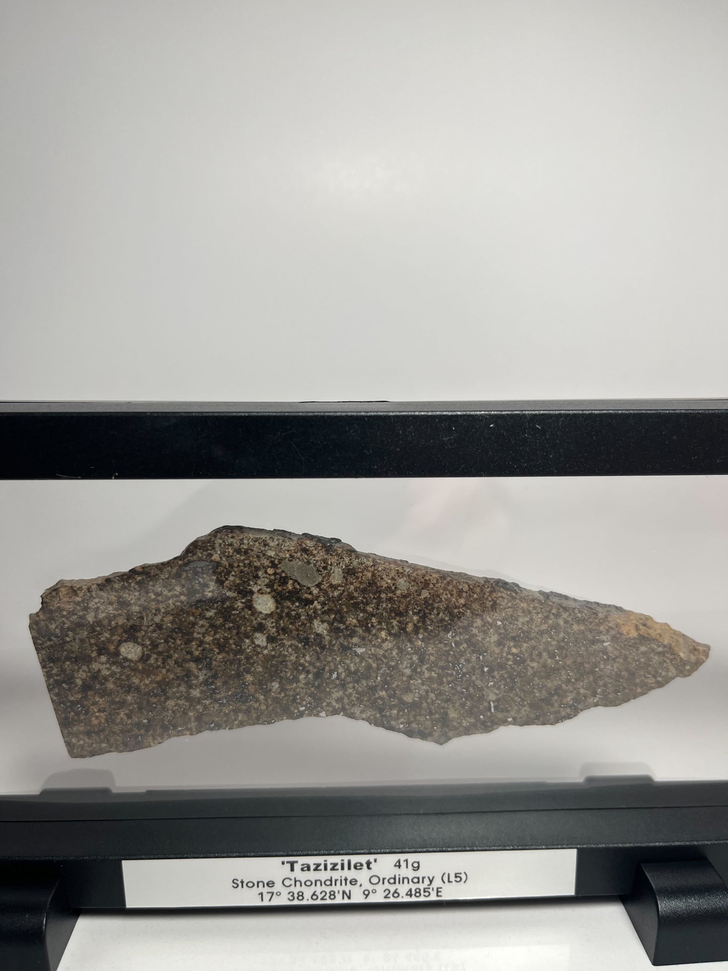 Stone Chondrite "Tazizilet" Meteorite Slice - Recovered 2006, Agadez, Niger - 41g