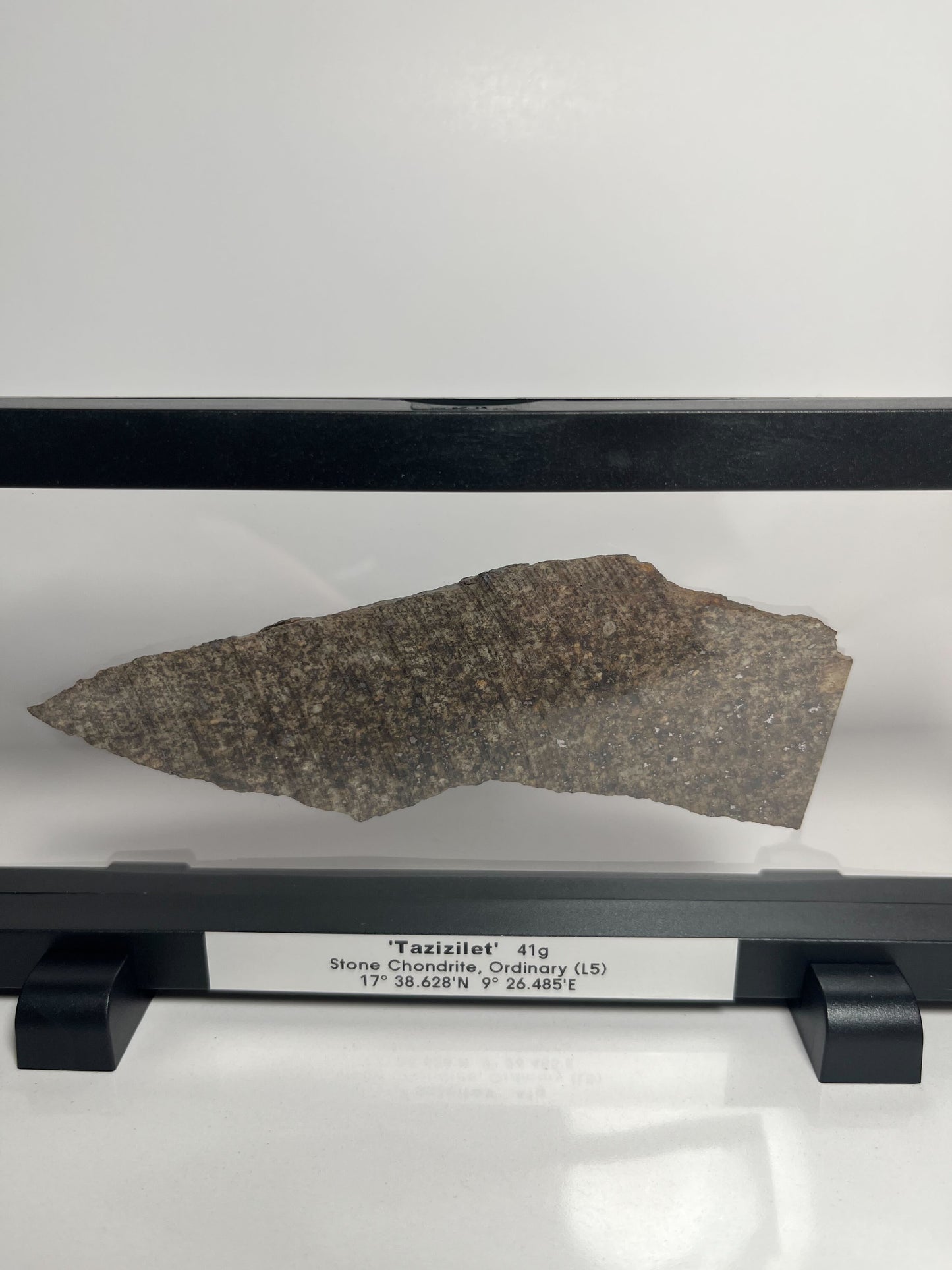 Stone Chondrite "Tazizilet" Meteorite Slice - Recovered 2006, Agadez, Niger - 41g