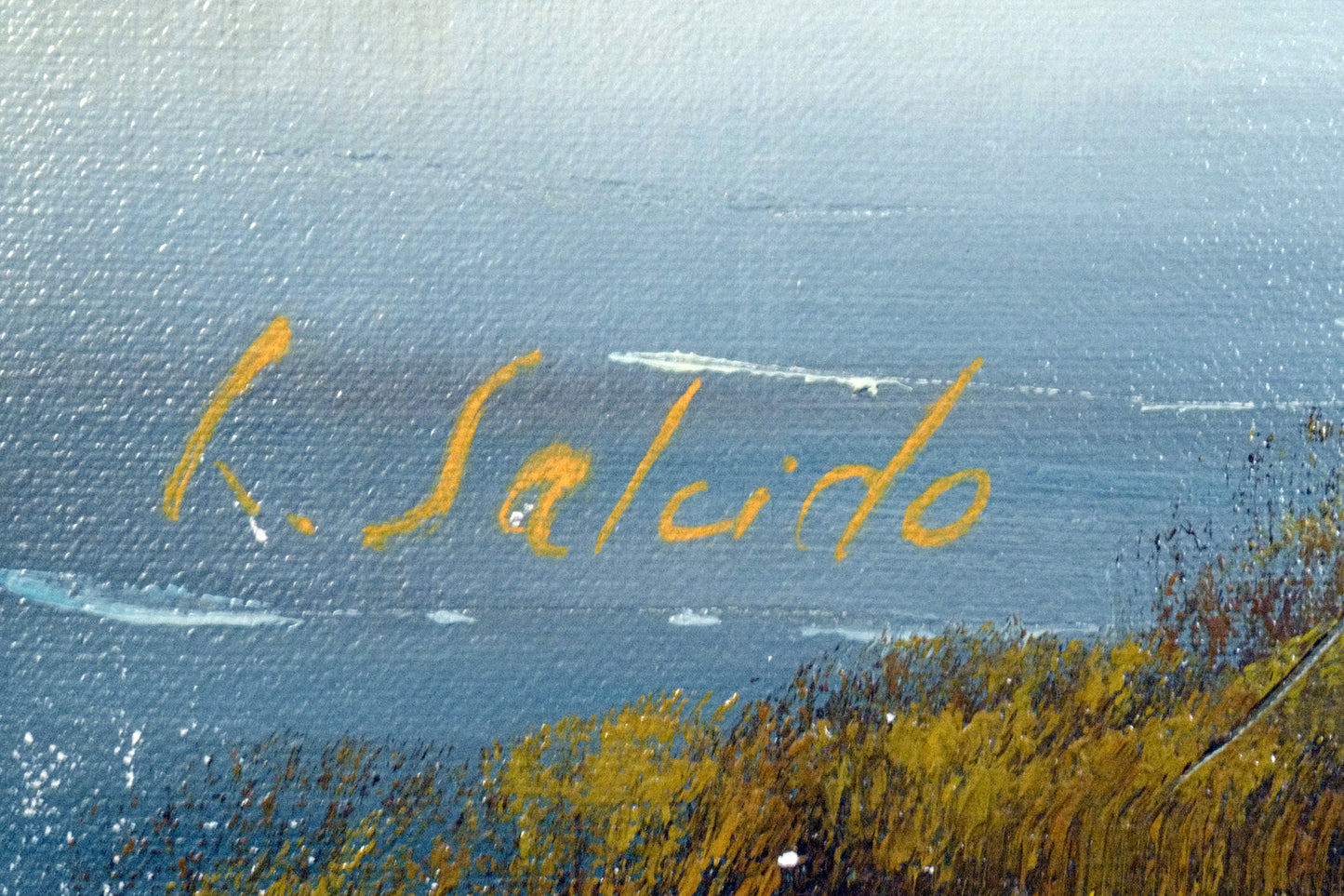 Vintage Signed L. Salcido Oil Painting Harbor Sailboats Framed Seascape